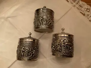 H.Hooijkaas - theedozen, (3) - Verzilverd - Douwe Egberts