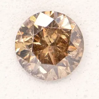 1 pcs Diamant - 0.92 ct - Rond - Natural Fancy Brown -