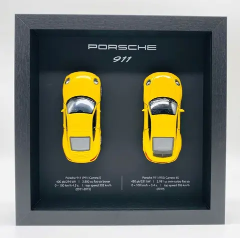 Decoratief object - FRAMEDWHEELS - Porsche 911 (991 Carrera