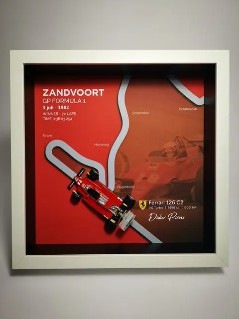 Decoratief object - 3D Race Art Ferrari 126 C2 Chassis#060