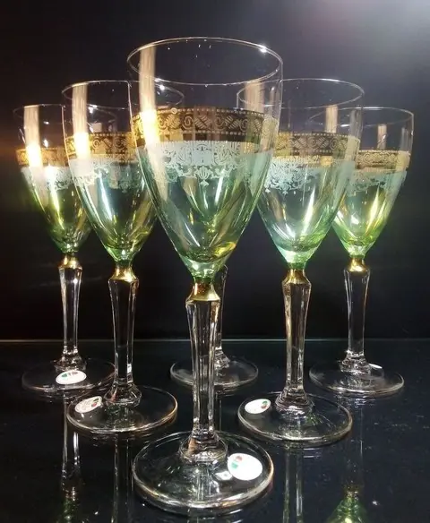 F.lli Fumo cristalleria - Fluitjes (6) - Puur gouden