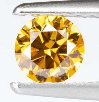 Diamant - 0.33 ct - Natural Fancy Vivid Yellow-Orange - VS2