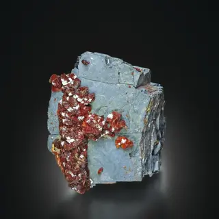 Interessante bruine SIDERITE op kubieke GALENA Exemplaar -