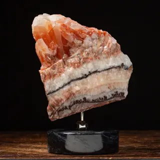 Toscaanse Onyx op een marmeren voet - 220×150×130 mm - 3960
