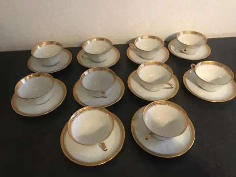 Limoges - Kop &amp; schotel sets (10) - Porselein