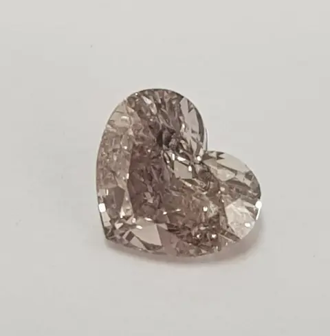 1 pcs Diamant - 0.43 ct - Hart - fancy roze bruin - SI2, GIA