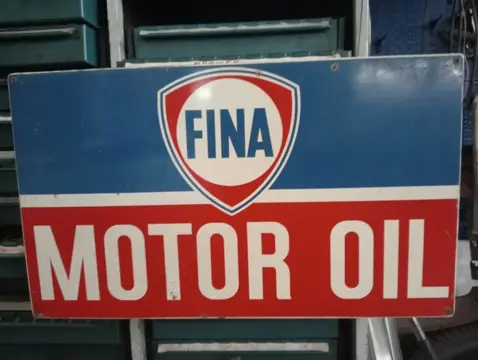 Bord - Insegna Fina Motor Oil, 75cm - Fina