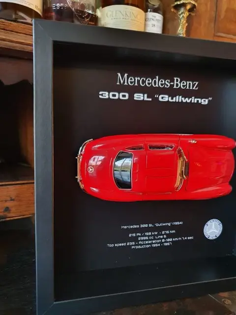 Decoratief object - 3D Framed Mercedes 300 SL Gullwing