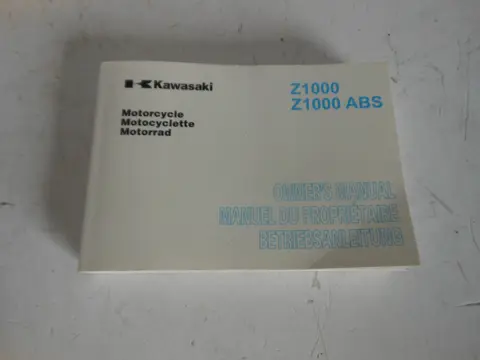 INSTRUCTIEBOEKJE Kawasaki Z 1000 2010 - 2013