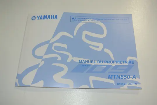 INSTRUCTIEBOEKJE Yamaha MT 09 2018 - 2020