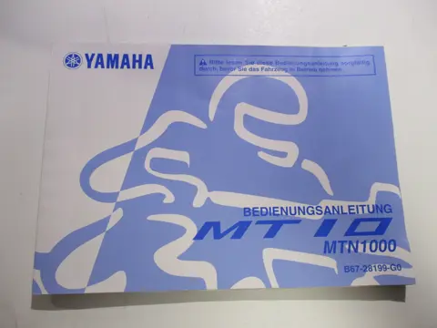 INSTRUCTIEBOEKJE Yamaha MT 10 2016 - 2021