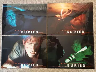 BURIED     lobbycard set.