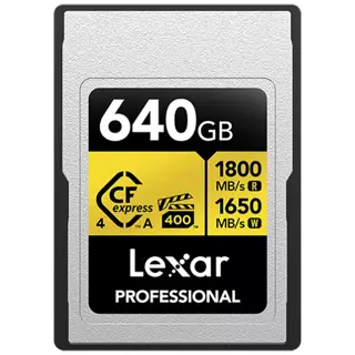 Lexar CFexpress Pro Type A Gold 4.0 Series 640GB R1800/W1650MB/s - VPG400