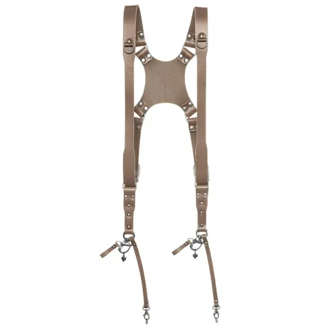 The Hantler Dual camera harness Warm Taupe S/M
