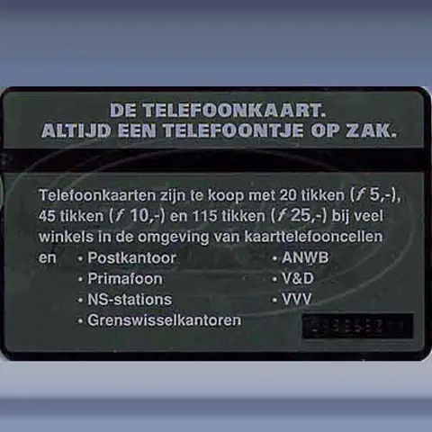 Zevende serie (afb. achterkant)