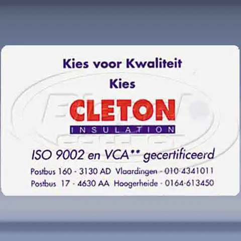 Cleton ISO 9002 en VCA ** gecertificeerd