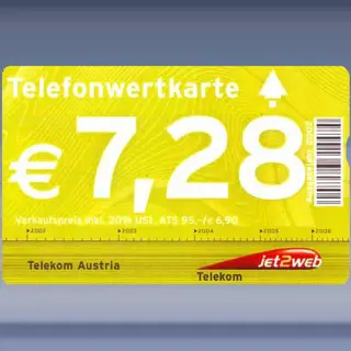 Telefonwertkarte EUR 7,28 (2002)