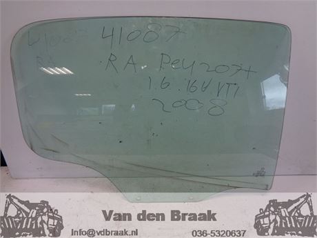 Peugeot 207 5 deurs 2006-2012 Portierruit rechtsachter