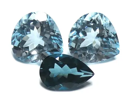 3 pcsLondon blue en sky blue topaas - geen minimumprijs -