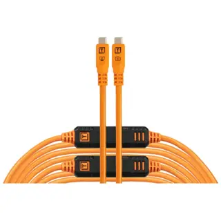 TetherTools TetherPro Optima 10G USB-C 31' (9.4m) Straight to Straight, High-Visibility Orange