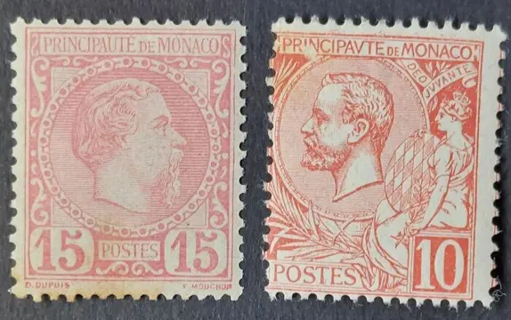 Monaco 1885/1901 - Selection of 2 stamps - Yvert 5 et 23