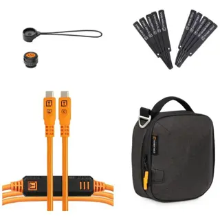 TetherTools Starter Tethering Kit Optima 10G 15' (4.6m) Straight to Straight, High-Visibility Orange