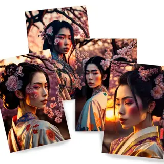 Ksavera - Japanese garden DS0193 - set of 4 prints