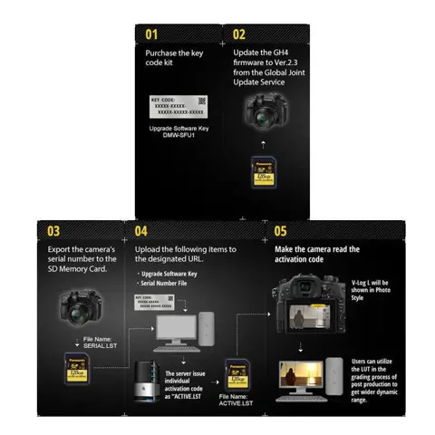 Panasonic DMW-SFU1GU V-Log Upgrade voor GH4/GH5/FZ2000 en G9