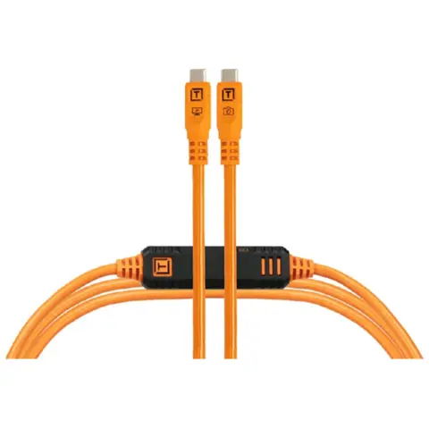 TetherTools TetherPro Optima 10G USB-C 15' (4.6m) Straight to Straight, High-Visibility Orange