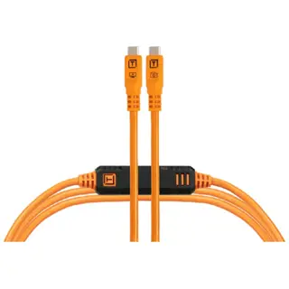 TetherTools TetherPro Optima 10G USB-C 15' (4.6m) Straight to Straight, High-Visibility Orange
