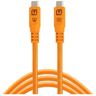 TetherTools TetherPro Optima 10G USB-C 6' (1.8m) Straight to Straight, High-Visibility Orange