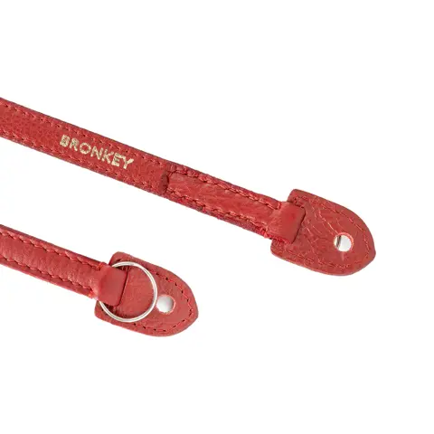 Bronkey Roma leren draagriem rood 95 cm (limited edition)