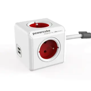 Allocacoc PowerCube Extended USB Rood 1,5 Meter (FR)