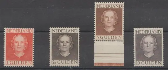 Nederland 1949 - Koningin Juliana ´En face´ - NVPH 534/537