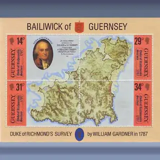 Landkaart Guernsey (1986)