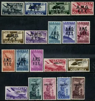 Triëst - Zone A 1947/1952 - Airmail, three sets, 19 values - Sassone A 1/12+A 20/26