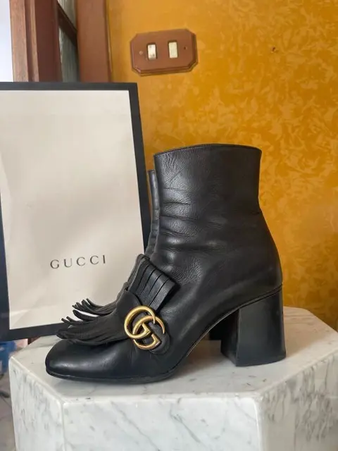 Gucci - GG Marmont - Enkellaarzen - Maat: Schoenen / EU 38,5