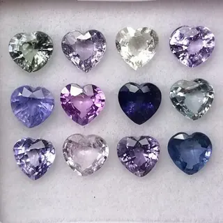 12 pcs Geen minimumprijs - Veelkleurige saffier - 4.12 ct