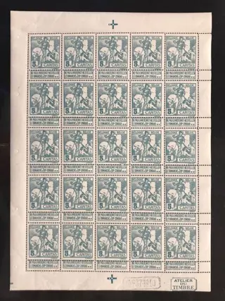 België 1910/1910 - Caritas - 5c Type Montald (gelijnde achtergrond) in VOLLEDIG VEL - POSTFRIS - OBP F86