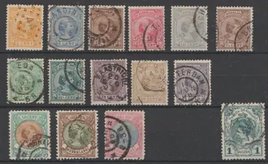 Nederland 1891/1898 - Prinses Wilhelmina en Kroningsgulden - NVPH 34/44, 45, 46, 47, 49