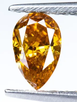 Diamant - 0.54 ct - Natural Fancy Vivid Yellowish Orange -