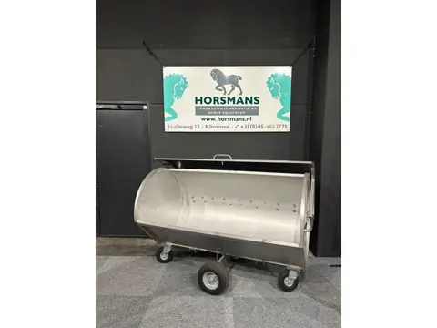Universal RVS mestwagen met passende aanspan en evt met deksel / afdekzeil