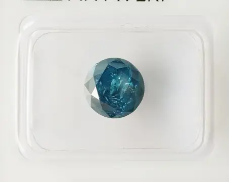 1 pcs Diamant - 2.07 ct - Rond Briljant - Fancy Blue - I3