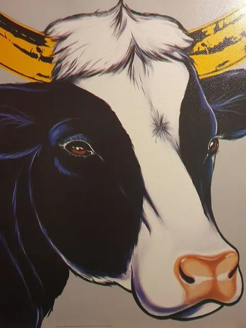 Antonio de Felipe - Vaca Warhol Gris Con Platanos.