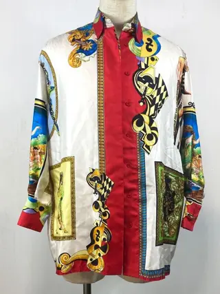 Gianni Versace - Silk Frame and Designs Print