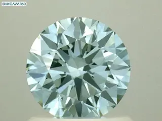 1 pcs Diamant - 1.01 ct - Rond - Color Enhanced - fancy