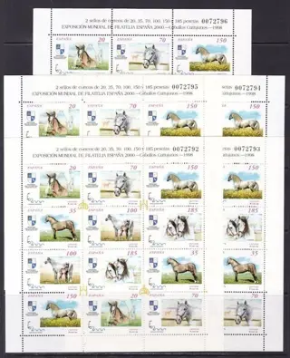 Spanje 1998 - Carthusian horses. 5 mini-sheetlets