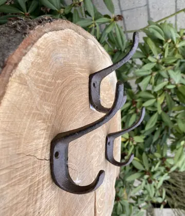 GIETIJZEREN KAPSTOKHAAK DUBBEL NIEUW