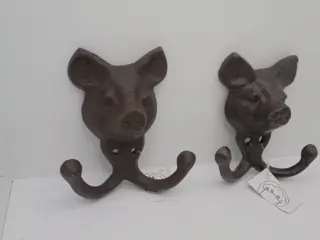 GIETIJZEREN KAPSTOKHAAK DUBBEL BEER NIEUW