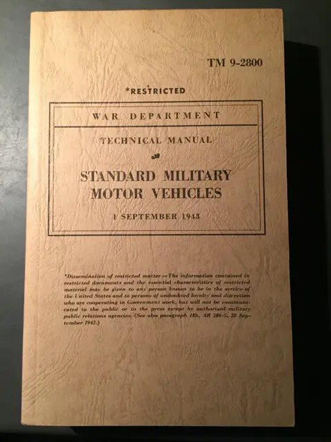 TM 9-2800 Standard Military Motor Vehicles